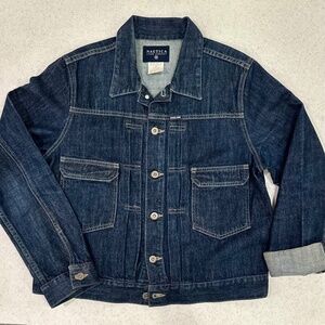 MINT Nautica Jeans Company Denim Blue Jean Jacket ~ dark wash